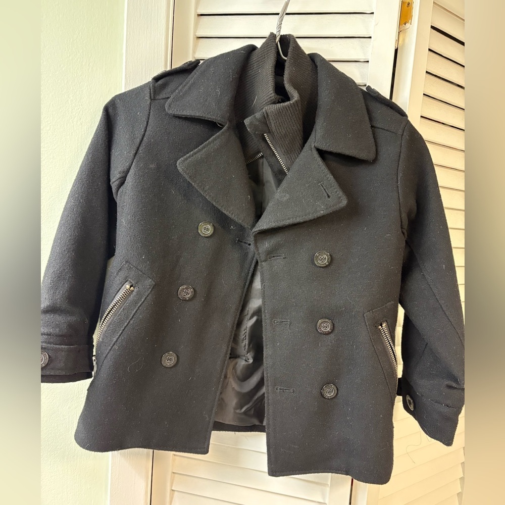 Kids Black Peacoat